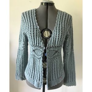 Crochet blue cardigan